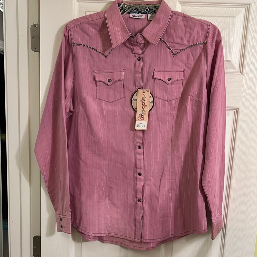 Wrangler Pink Western Shirt with Embroidery